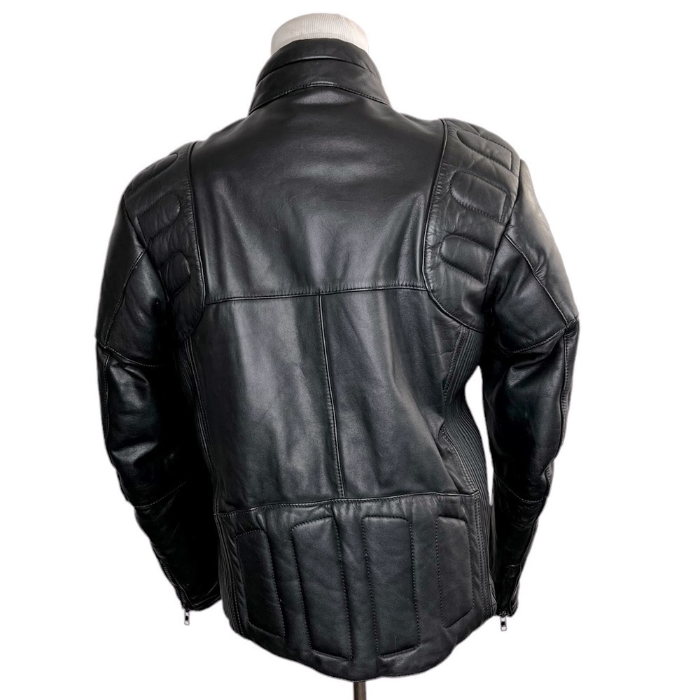 Stein Leathers Men’s Black Padded Biker Motorcycle Leather Jacket - Picture 5 of 15